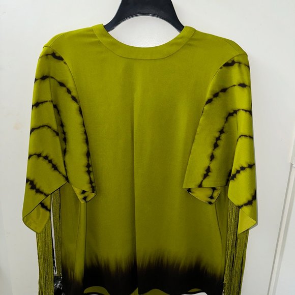NWT- Proenza Shouler Tie-dye Fringe-sleeve Top In Chartreuse Multi - Picture 7 of 10
